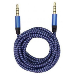 Sbox AUX kaabel 3535-1.5BL, 1.5m, 3.5mm - 3.5mm, metall&uuml;hendused, sinine