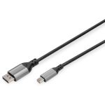 Digitus DisplayPort kaabel DB-340106-020-S, 2 m, 8K60Hz tugi, 4K144Hz tugi, MST, 80 Gbps