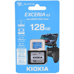 Kioxia EXCERIA G3 LMEX3L128GG2, 128GB, MicroSDXC, UHS-I, 160MB/s, 50MB/s, U3, V30, A2, Class 10, p&otilde;rutuskindel, veekindel