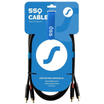 SSQ SS-1433 RCA-RCA kaabel, 2xRCA, 3m, 2x0,23mm&sup2;, vask, 5mm, must