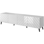 Cama Meble RTV kapp ABETO RTV200 BI, 200x42x52 cm, 4 ust, 4 riiulit, MDF, matt/l&auml;ikiv, valge