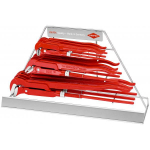 Cauruļu uzgriežņu izstāde, KNIPEX, 00 19 37, tuk&scaron;a, stabila konstrukcija, ietilpība 3 uzgriežņiem 1", 1 1/2" un 2"