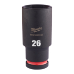 SHOCKWAVE&trade; IMPACT DUTY TRIECIENIZTURĪGAS UZGRIEŽŅU MUCIŅAS, 26 MM 1/2" IMPACT SOCKET DEEP - 1PC, 4932480344 MILWAUKEE