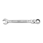 MAX BITE&trade; KOMBINĒTĀ UZGRIEŽŅU ATSLĒGA AR LOKANU GALVU UN SPRŪDRATU, MAXBITE FLEX HEAD RATCHETING SPANNER - METRIC - 17 MM, 4932480190 MILWAUKEE