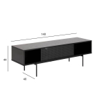 TV galds ANGUS 140x40xH44cm, melns AC90711 Allit