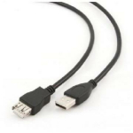 Gembird USB pikenduskabel CCP-USB2-AMAF-10 3 m, must, USB 2.0 AM kuni AF, kuldne kattega, vormitud pistikud