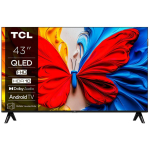 TCL teler 43V5C, 43", 1920 x 1080, QLED, PPI 1000, 30 ms, DVB-C, DVB-S2, DVB-T2, Wi-Fi, Ethernet LAN, Bluetooth, Smart TV