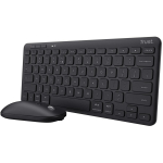 Trust klaviatuur ja optiline hiir 24843, traadita, laaditav, 3 seadme &uuml;hendus, QWERTY, must, USB Type-C, 1200 DPI