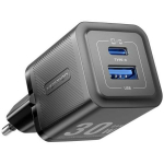 Vention laadija FEQB0-EU 30W PD kiire laadimine, 2 seadet, AC, 100-240V, 1x USB-C, 1x USB-A, must
