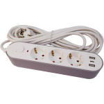 Besk Pikendusjuhe 9130858, 5m, 3 pesa, 2 USB, 1 Type-C, 1.0 mm&sup2;, l&uuml;liti
