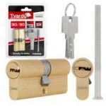 Tvardy Luku silinder T01306, 3 v&otilde;tit, 50000 ts&uuml;klit, alumiinium, messing, kinnituss&uuml;steem kaasas