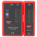 Uni-T UT681L v&otilde;rgu kaabli tester, 9V aku, LED indikaatorid, RJ45, RJ11, kiired ja aeglased testimisrežiimid