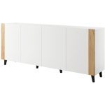 FARO chest of drawers 200x42x82 white matt + oak craft