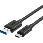 UNITEK Y-C474BK USB-kaabel, USB 3.2 Gen 1, 1m, USB A&ndash;C, 5 Gbit/s, must