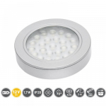 LED-valgusti VASCO, &uuml;mmargune, 12V DC, 1,7W, 24 SMD3528, IP20, 150lm, 3000K, 200cm kaabel miniAMP-ga (2 kruvi, 3M teip) LD-VA24CB-53 GTV