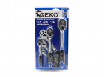 Griezes rokturu komplekts, CrV tērauds, 1/2", 3/8", 1/4", G10136, GEKO