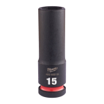 SHOCKWAVE&trade; IMPACT DUTY TRIECIENIZTURĪGAS UZGRIEŽŅU MUCIŅAS, 15 MM 1/2" IMPACT SOCKET DEEP - 1PC, 4932480333 MILWAUKEE