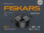 Katls Hard Face, FISKARS, 1075526, 22 cm, 3.5 l, melns, alumīnijs, ar vāku, keramikas pārklājums