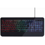 Gembird Klaviatuur KB-UML-03, 105 nuppu, USB, 1.4 m, LED taustavalgustus, 12 multimeedia nuppu, must