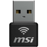 Msi traadita adapter GUAX18N, 1201 Mbit/s, 574 Mbit/s, Wi-Fi 6, USB, WPA3, kompaktne, lihtne paigaldada