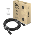 Club3D HDMI pikenduskaabel CAC-1325 5m 4K60Hz M/F, 18 Gbit/s, 26 AWG, Must, Kuldkontaktid