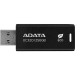 Adata USB m&auml;lupulk UC320-256G-RBK/BK, 256 GB, USB 3.2 Gen 1, must, ilma kaaneta, 85% PCR plastikut