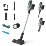 Philips juhtmeta tolmuimeja XC3133/01, 25.2 V, 60 min, kotita, ts&uuml;klonfilter, k&otilde;vadele p&otilde;randatele, LED-ekraan