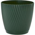 Form Plastic Lillepott 4360997, &Oslash; 12.8 cm, k&otilde;rgus 11.8 cm, roheline v&auml;rv, koos alusega, siseruumide taimed