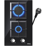 Iseasy gaasipliit MGBG-312S2C, 1x1kW, 1x2.7kW, automaatne gaasi v&auml;ljal&uuml;litus, elektrooniline s&uuml;&uuml;de, klaaspind