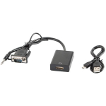 Lanberg Adapter AD-0021-BK, 0.2 m, HDMI, VGA, 3.5 mm, 1920 x 1080, must v&auml;rv