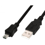 Sbox USB kaabel USB-MINI-2/R, 1.8m, USB-A Mini B, must