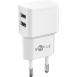 Goobay Dual USB laadija 44952, 12W, 2xUSB 2.0, 2.4A, AC 100-240V, &uuml;lekoormuse kaitse