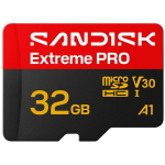 Sandisk Extreme PRO microSD UHS-I 32 GB MicroSDHC, SDSQXCO-032G-GS6MA, 100 MB/s, 90 MB/s, U3, V30, A1, veekindel