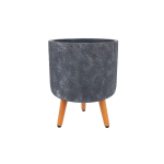 Puķu pods EDEN D32xH26cm ar koka kājām, tum&scaron;i pelēks 89186