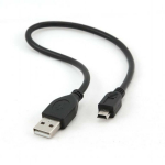 Gembird USB2 AM-MINI kaabel CCP-USB2-AM5P-1, 0.3m, USB2 A-Mini pistikud, must, professionaalne seeria