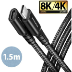 CABLE USB-C EXTENSION 1.5M/BLACK BUCM32-CF15AB AXAGON