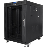 Lanberg Rack kapp 19" vabalt seisv 15U/600x800, FF01-6815-12BL, RAL 9004, 80cm, 60cm, 89.8cm, 4 jahutusventilaatorit, klaasuks