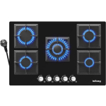 Iseasy gaasipliit MGBG-775S2, 5 tsooni, 1x1kW, 2x1.75kW, 1x2.7kW, 1x3.3kW, automaatne gaasi v&auml;ljal&uuml;litus, klaaspind