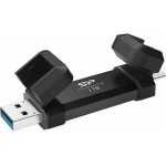 Silicon Power Portatiivne V&auml;line SSD DS72 SP001TBUC3S72VPK, 1 TB, 1050 MB/s, 850 MB/s, USB Type-A, USB Type-C, must