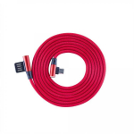 Sbox USB kaabel USB-MICRO-90-R, 1,5m, 480 Mbit/s, USB A M, microUSB M, metall&uuml;hendused, punane