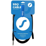 SSQ SS-2069, Jack stereo 3,5 mm kuni 6,3 mm kaabel, 3 m, 85&Omega;, 2x0,23 mm&sup2;, vask, must