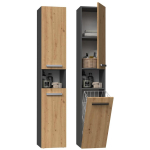 Topeshop NEL III ANT/ART vannitoakapp, 300mm, 310mm, 1740mm, 2 ust, 5 riiulit, matt, vabalt seisev
