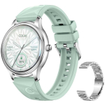 COLMI L28 Smart Watch (Silver-green + silver steel strap)