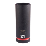 SHOCKWAVE&trade; IMPACT DUTY TRIECIENIZTURĪGAS UZGRIEŽŅU MUCIŅAS, 21 MM 1/2" IMPACT SOCKET DEEP - 1PC, 4932480339 MILWAUKEE