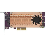 Qnap v&otilde;rgukaart QM2-2P-244A PCIe 2.0, M.2, vask, 68.9 mm, 147.2 mm, 20.6 mm, NVMe, efektiivne jahutus, LED indikaatorid