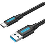 Vention kaabel COZBH, 2m, 3A, 5Gbps, USB A, USB C, must, nikli kontaktid