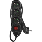 Emos Pikendus PC1321R, 1,5m, 3&times;2P+PE, 3680W, PVC, l&uuml;litiga, must, laste kaitse
