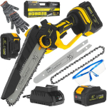 John Gardener mootorsaag G80667, 21V, 1000W, 2x4.0Ah akud, 8" juhik, 10 m/s, &uuml;lemine kaitse, ergonoomiline k&auml;epide