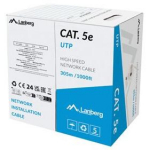 Lanberg LAN kaabel Cat.5E 305m, LCU5-15CC-0305-S, 305m, 0.5mm, CCA, U/UTP, hall, Fluke Passed