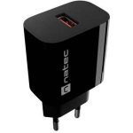 Natec Laadija RIBERA NUC-2393, 18W, 100-240V, 50/60Hz, 3A, 1xUSB-A, 1xUSB-C, QUICK CHARGE 3.0, OTP, OCP, OVP, SCP